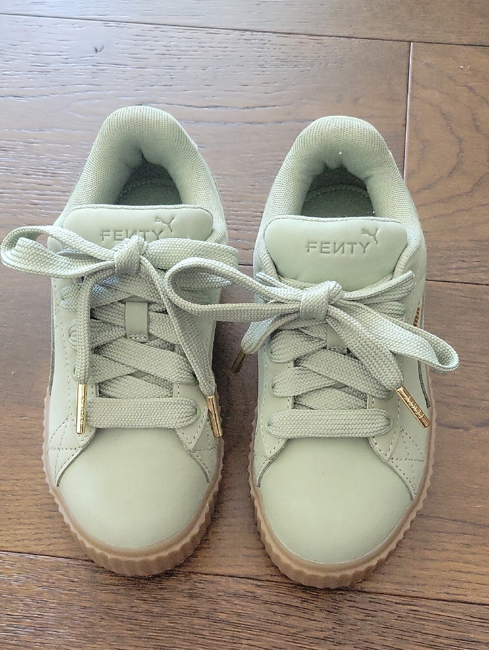 Puma Fenty Girl's Creepers in Sage Green with Gum Sole Size 3.5